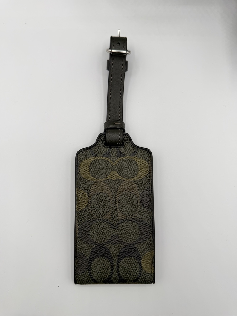 Coach NWT Black and Olive Patterned Luggage Tag